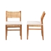 bali & pari Chatura Natural Rattan and Mahogany Wood 2-Piece Dining Side Chair Set - Handwoven Wicker Dining Chair with Angled Back, Coastal Boho Seating for Dining or Kitchen - BSOChao-Natural/Mahogany-Cushion-DC-KD-Box