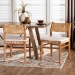 bali & pari Chatura Natural Rattan and Mahogany Wood 2-Piece Dining Side Chair Set - Handwoven Wicker Dining Chair with Angled Back, Coastal Boho Seating for Dining or Kitchen - BSOChao-Natural/Mahogany-Cushion-DC-KD-Box