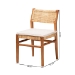 bali & pari Chatura Natural Rattan and Mahogany Wood 2-Piece Dining Side Chair Set - Handwoven Wicker Dining Chair with Angled Back, Coastal Boho Seating for Dining or Kitchen - BSOChao-Natural/Mahogany-Cushion-DC-KD-Box
