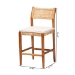 bali & pari Chatura Natural Rattan and Mahogany Wood 2-Piece Counter Stool Set - Handwoven Wicker Stool with Angled Back, Coastal Boho Seating for Kitchen Island, Counter Height - BSOChao-Natural/Mahogany-CS-Cushion-KD-Box