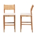 bali & pari Chatura Natural Rattan and Mahogany Wood 2-Piece Bar Stool Set - Handwoven Wicker Stool with Angled Back, Coastal Boho Seating for Lounge, Bar Height - BSOChao-Natural/Mahogany-BS-Cushion-KD-Box