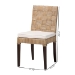 bali & pari Fatima Natural Rattan Dining Chair with Cushion - Handwoven Wicker Side Chair with Basketweave Back and Seat, Coastal Boho Seating for Dining Room or Kitchen - BSOFlat Oval-Grey/Mahogany-Cushion-DC