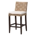 bali & pari Fatima Natural Rattan Counter Stool with Cushion - Handwoven Wicker Stool with Basketweave Back and Seat, Coastal Boho Seating for Kitchen or Dining Area