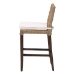 bali & pari Fatima Natural Rattan Counter Stool with Cushion - Handwoven Wicker Stool with Basketweave Back and Seat, Coastal Boho Seating for Kitchen or Dining Area - BSOFlat Oval-Grey/Mahogany-Cushion-CS