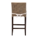 bali & pari Fatima Natural Rattan Counter Stool with Cushion - Handwoven Wicker Stool with Basketweave Back and Seat, Coastal Boho Seating for Kitchen or Dining Area - BSOFlat Oval-Grey/Mahogany-Cushion-CS