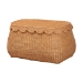 bali & pari Ayleen Natural Rattan Basket Set with Scalloped Lids - Handwoven Wicker Storage Boxes, Boho Coastal Home Decor, 3-Piece Set - BSOAyleen-3PC-Light Honey Rattan-Basket Set