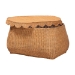 bali & pari Ayleen Natural Rattan Basket Set with Scalloped Lids - Handwoven Wicker Storage Boxes, Boho Coastal Home Decor, 3-Piece Set - BSOAyleen-3PC-Light Honey Rattan-Basket Set