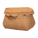 bali & pari Ayleen Natural Rattan Basket with Scalloped Lid - Handwoven Wicker Storage Box, Boho Coastal Home Decor, Small - BSOAyleen-Sm-Light Honey Rattan-Basket