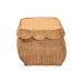 bali & pari Ayleen Natural Rattan Basket with Scalloped Lid - Handwoven Wicker Storage Box, Boho Coastal Home Decor, Small - BSOAyleen-Sm-Light Honey Rattan-Basket