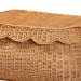 bali & pari Ayleen Natural Rattan Basket with Scalloped Lid - Handwoven Wicker Storage Box, Boho Coastal Home Decor, Small - BSOAyleen-Sm-Light Honey Rattan-Basket