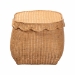 bali & pari Ayleen Natural Rattan Basket with Scalloped Lid - Handwoven Wicker Storage Box, Boho Coastal Home Decor, Medium - BSOAyleen-Md-Light Honey Rattan-Basket