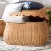 bali & pari Ayleen Natural Rattan Basket with Scalloped Lid - Handwoven Wicker Storage Box, Boho Coastal Home Decor, Medium - BSOAyleen-Md-Light Honey Rattan-Basket