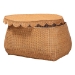 bali & pari Ayleen Natural Rattan Basket with Scalloped Lid - Handwoven Wicker Storage Box, Boho Coastal Home Decor, Large - BSOAyleen-Lg-Light Honey Rattan-Basket