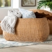 bali & pari Ayleen Natural Rattan Basket with Scalloped Lid - Handwoven Wicker Storage Box, Boho Coastal Home Decor, Large - BSOAyleen-Lg-Light Honey Rattan-Basket