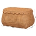bali & pari Ayleen Natural Rattan Basket with Scalloped Lid - Handwoven Wicker Storage Box, Boho Coastal Home Decor, Large - BSOAyleen-Lg-Light Honey Rattan-Basket