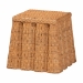bali & pari Andrea Natural Rattan End Table - Handwoven Wicker Accent Table with Pleated Skirt, Boho Coastal Side Table
