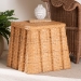 bali & pari Andrea Natural Rattan End Table - Handwoven Wicker Accent Table with Pleated Skirt, Boho Coastal Side Table - BSOAndrea-Light Honey Rattan-ET
