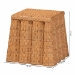 bali & pari Andrea Natural Rattan End Table - Handwoven Wicker Accent Table with Pleated Skirt, Boho Coastal Side Table - BSOAndrea-Light Honey Rattan-ET