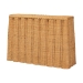 bali & pari Andrea Natural Rattan Console Table - Handwoven Wicker Accent Table with Pleated Skirt, Boho Coastal Decor