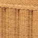 bali & pari Andrea Natural Rattan Console Table - Handwoven Wicker Accent Table with Pleated Skirt, Boho Coastal Decor - BSOAndrea-Light Honey Rattan-Console Table