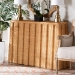 bali & pari Andrea Natural Rattan Console Table - Handwoven Wicker Accent Table with Pleated Skirt, Boho Coastal Decor - BSOAndrea-Light Honey Rattan-Console Table
