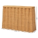 bali & pari Andrea Natural Rattan Console Table - Handwoven Wicker Accent Table with Pleated Skirt, Boho Coastal Decor - BSOAndrea-Light Honey Rattan-Console Table