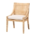 bali & pari Alexis Natural Rattan Dining Chair - Handcrafted Wingback Accent Chair with Woven Back and Removable Seat Cushion, Coastal Boho Seating for Kitchen or Dining Room