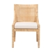 bali & pari Alexis Natural Rattan Dining Chair - Handcrafted Wingback Accent Chair with Woven Back and Removable Seat Cushion, Coastal Boho Seating for Kitchen or Dining Room - BSOAlexis-Light Honey Rattan-Cushion-DC