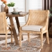 bali & pari Alexis Natural Rattan Dining Chair - Handcrafted Wingback Accent Chair with Woven Back and Removable Seat Cushion, Coastal Boho Seating for Kitchen or Dining Room - BSOAlexis-Light Honey Rattan-Cushion-DC