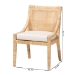 bali & pari Alexis Natural Rattan Dining Chair - Handcrafted Wingback Accent Chair with Woven Back and Removable Seat Cushion, Coastal Boho Seating for Kitchen or Dining Room - BSOAlexis-Light Honey Rattan-Cushion-DC