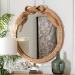 bali & pari Creusa Natural Rattan Round Wall Mirror -Handwoven Wicker Frame with Decorative Bow Accent, Coastal Boho Wall Decor for Entryway, Bedroom, or Living Room - BSOWS164-Honey Rattan-Mirror