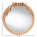 bali & pari Creusa Natural Rattan Round Wall Mirror -Handwoven Wicker Frame with Decorative Bow Accent, Coastal Boho Wall Decor for Entryway, Bedroom, or Living Room - BSOWS164-Honey Rattan-Mirror