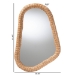 bali & pari Ulrica Natural Rattan Wall Mirror - Handwoven Wicker Irregular Shape Accent Mirror for Living Room, Bedroom, or Entryway - BSOWS165-Honey Rattan-Mirror
