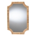 bali & pari Thiago Natural Rattan Wall Mirror - Handwoven Wicker Rectangle Mirror with Scalloped Corners, Coastal Boho Wall Decor for Entryway, Bedroom, or Living Room