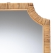 bali & pari Thiago Natural Rattan Wall Mirror - Handwoven Wicker Rectangle Mirror with Scalloped Corners, Coastal Boho Wall Decor for Entryway, Bedroom, or Living Room - BSOWS166-Honey Rattan-Mirror