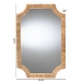 bali & pari Thiago Natural Rattan Wall Mirror - Handwoven Wicker Rectangle Mirror with Scalloped Corners, Coastal Boho Wall Decor for Entryway, Bedroom, or Living Room - BSOWS166-Honey Rattan-Mirror