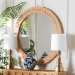 bali & pari Nara Natural Rattan Wall Mirror - Handwoven Braided Wicker Frame, Coastal Boho Wall Decor for Entryway, Bedroom, or Living Room, Round - BSOWS170-Light Honey Rattan-Mirror