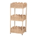 bali & pari Brooks Natural Rattan 3-Tier Storage Shelf - Handwoven Wicker Display Stand with Scalloped Borders, Coastal Boho Accent Furniture