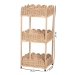 bali & pari Brooks Natural Rattan 3-Tier Storage Shelf - Handwoven Wicker Display Stand with Scalloped Borders, Coastal Boho Accent Furniture - BSOWS176-Natural Rattan-Shelf