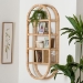 bali & pari Labonita Natural Rattan Wall Shelf  - 3-Tier Wall-Mounted Display Unit with Arching Frame for Entryway, Living Room, or Bathroom - BSOWS177-Natural Rattan-Wall Shelf