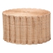 bali & pari Kensley Natural Rattan Coffee Table - Handwoven Wicker Round Accent Table with Scalloped Silhouette, Boho Coastal Style Decor for Living Rooms or Lounges
