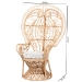 bali & pari Kimiko Natural Rattan Peacock Chair with Cushion - Handwoven Wicker Accent Chair with Fan Backrest, Boho Coastal Statement Seating for Living Room or Event - BSOWS185-Natural Peacock Rattan-Cushion-Chair