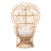 bali & pari Kimiko Natural Rattan Peacock Chair with Cushion - Handwoven Wicker Accent Chair with Fan Backrest, Boho Coastal Statement Seating for Living Room or Event - BSOWS185-Natural Peacock Rattan-Cushion-Chair