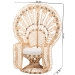 bali & pari Nafisa Natural Rattan Peacock Chair - Handwoven Wicker Accent Chair with Fan Backrest and Removable Cushion, Boho Coastal Accent Seating for Living Room or Events - BSOWS186-Natural Peacock Rattan-Cushion-Chair