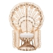 bali & pari Nafisa Natural Rattan Peacock Chair - Handwoven Wicker Accent Chair with Fan Backrest and Removable Cushion, Boho Coastal Accent Seating for Living Room or Events - BSOWS186-Natural Peacock Rattan-Cushion-Chair