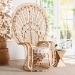 bali & pari Nafisa Natural Rattan Peacock Chair - Handwoven Wicker Accent Chair with Fan Backrest and Removable Cushion, Boho Coastal Accent Seating for Living Room or Events - BSOWS186-Natural Peacock Rattan-Cushion-Chair