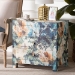 Baxton Studio Adeline End Table with Printed Nature Motif - 3-Drawer Storage Cabinet with Gold Knobs - BSOJY25A011-Birds in Tree Printed Canvas-Wooden-ET