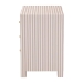 Baxton Studio Javianne End Table with Striped Faux Leather - 3-Drawer Storage Cabinet with Gold Knobs - BSOJY25A012-Striped Printed Canvas-Wooden-ET