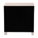 Baxton Studio Javianne End Table with Striped Faux Leather - 3-Drawer Storage Cabinet with Gold Knobs - BSOJY25A012-Striped Printed Canvas-Wooden-ET