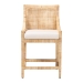 bali & pari Alexis Natural Rattan Counter Stool - Handcrafted Wingback Counter Chair with Woven Back and Removable Seat Cushion, Coastal Boho Style Seating for Kitchen Island or Dining Area - BSOAlexis-Light Honey Rattan-Cushion-CS